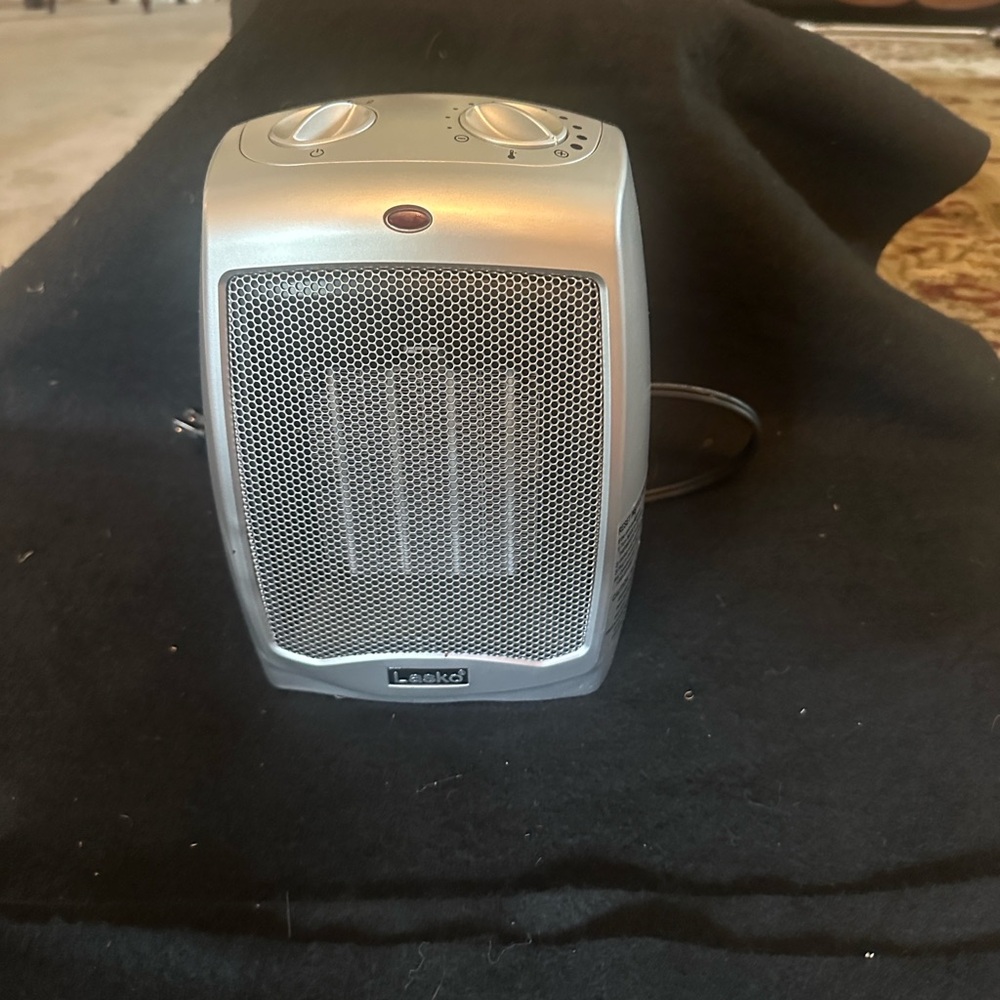 Lasko Silver Portable Electric Space Heater - Compact Fan Heater